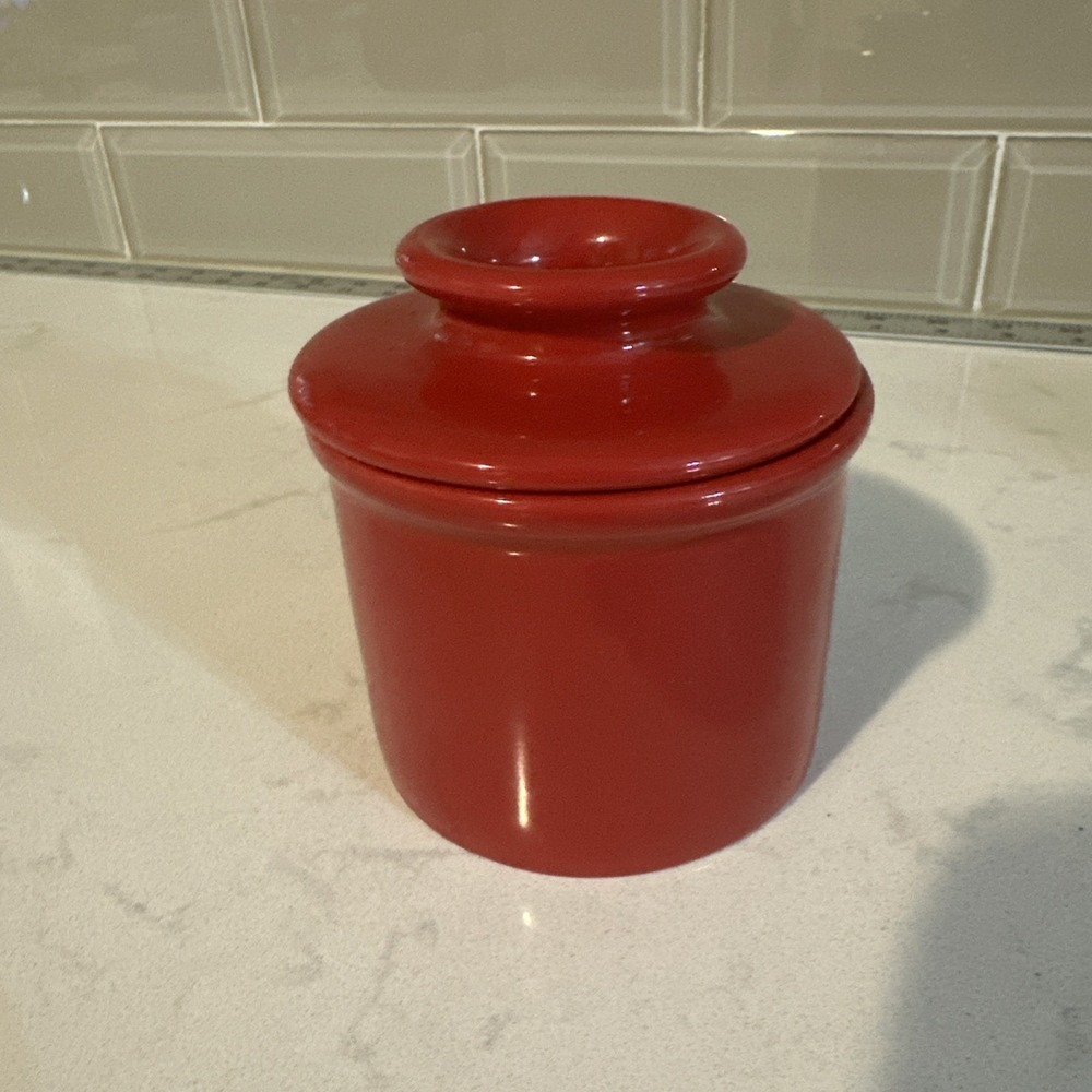 Original Butter Bell  Butter Crock ‎ Red Keeps Butter Soft